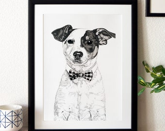 A3 Jack Russell Dog Giclee Art Print