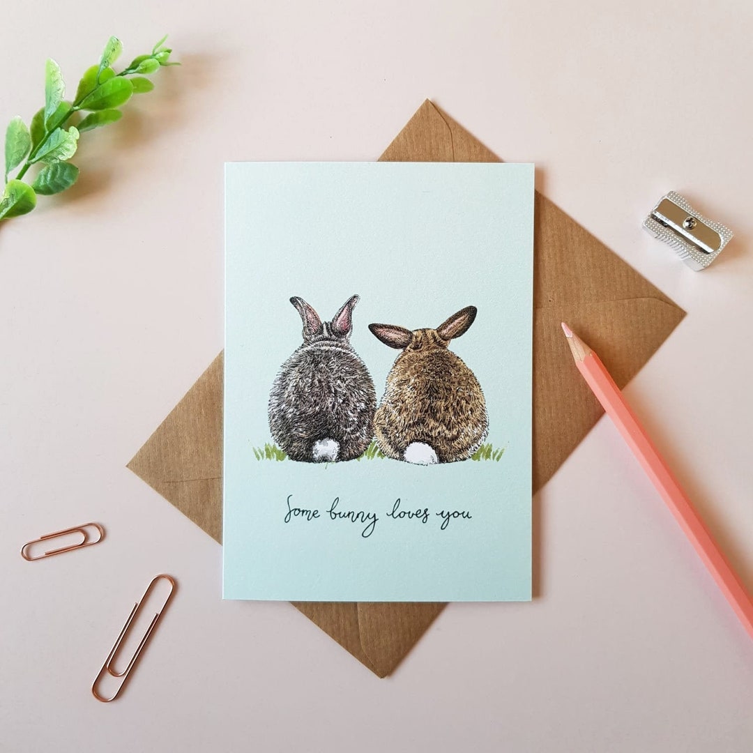 Some Bunny Loves You Card, Rabbit Card - Etsy