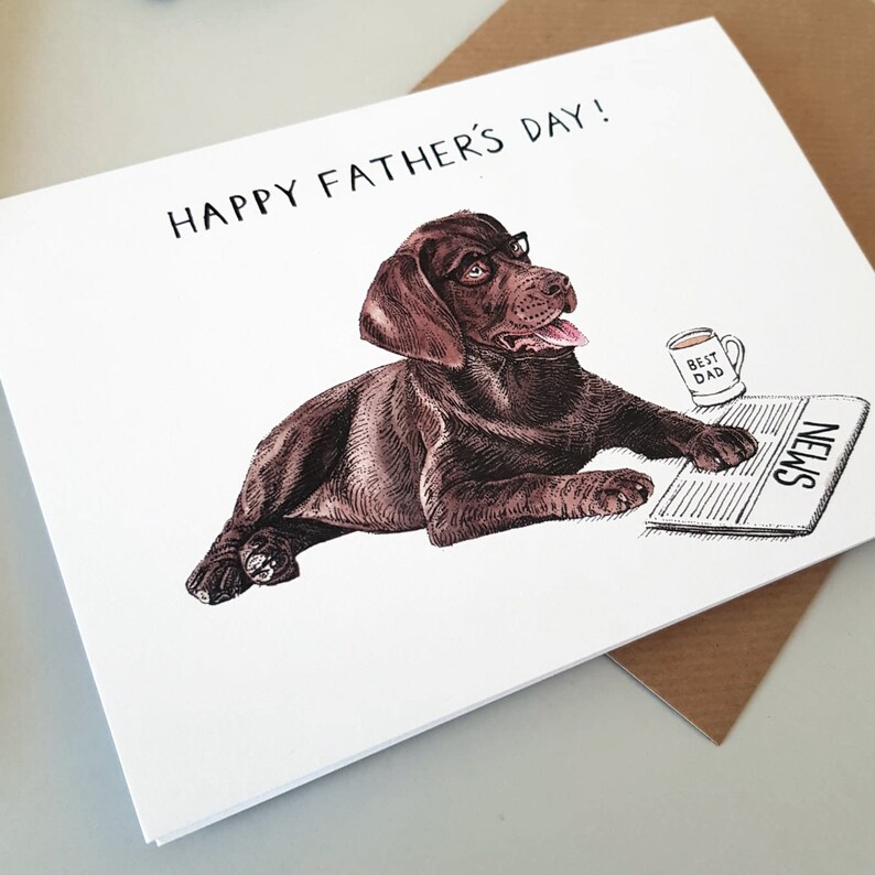 Labrador Dog Father's Day Card - Etsy