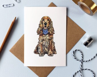 Cocker Spaniel In A Neck Tie A6 Greetings Card