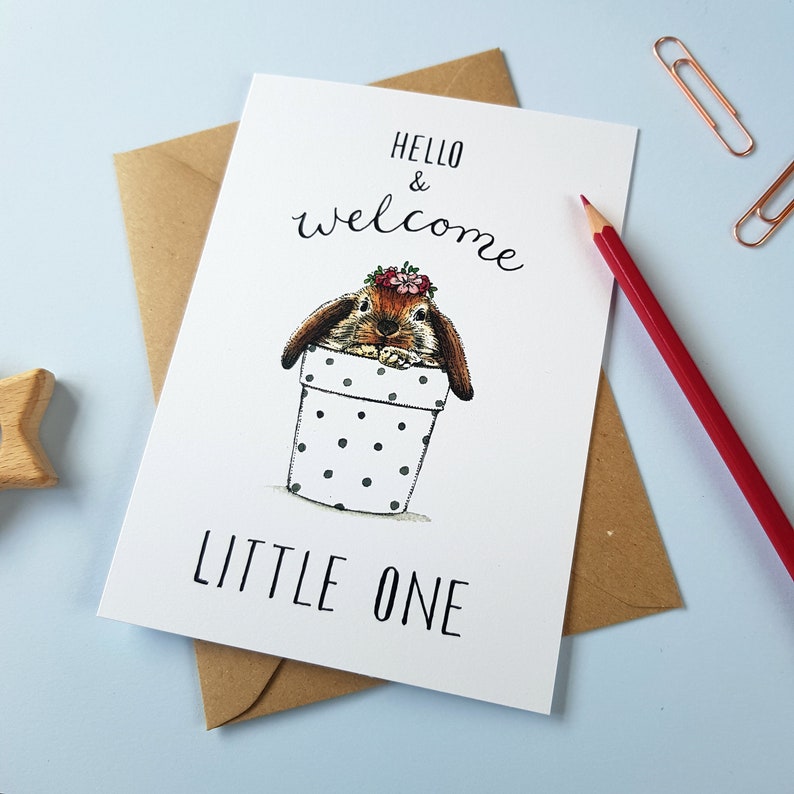 Welcome Little One New Baby Girl Greetings Card image 2