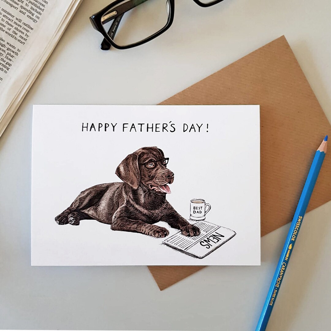 Labrador Dog Father's Day Card - Etsy