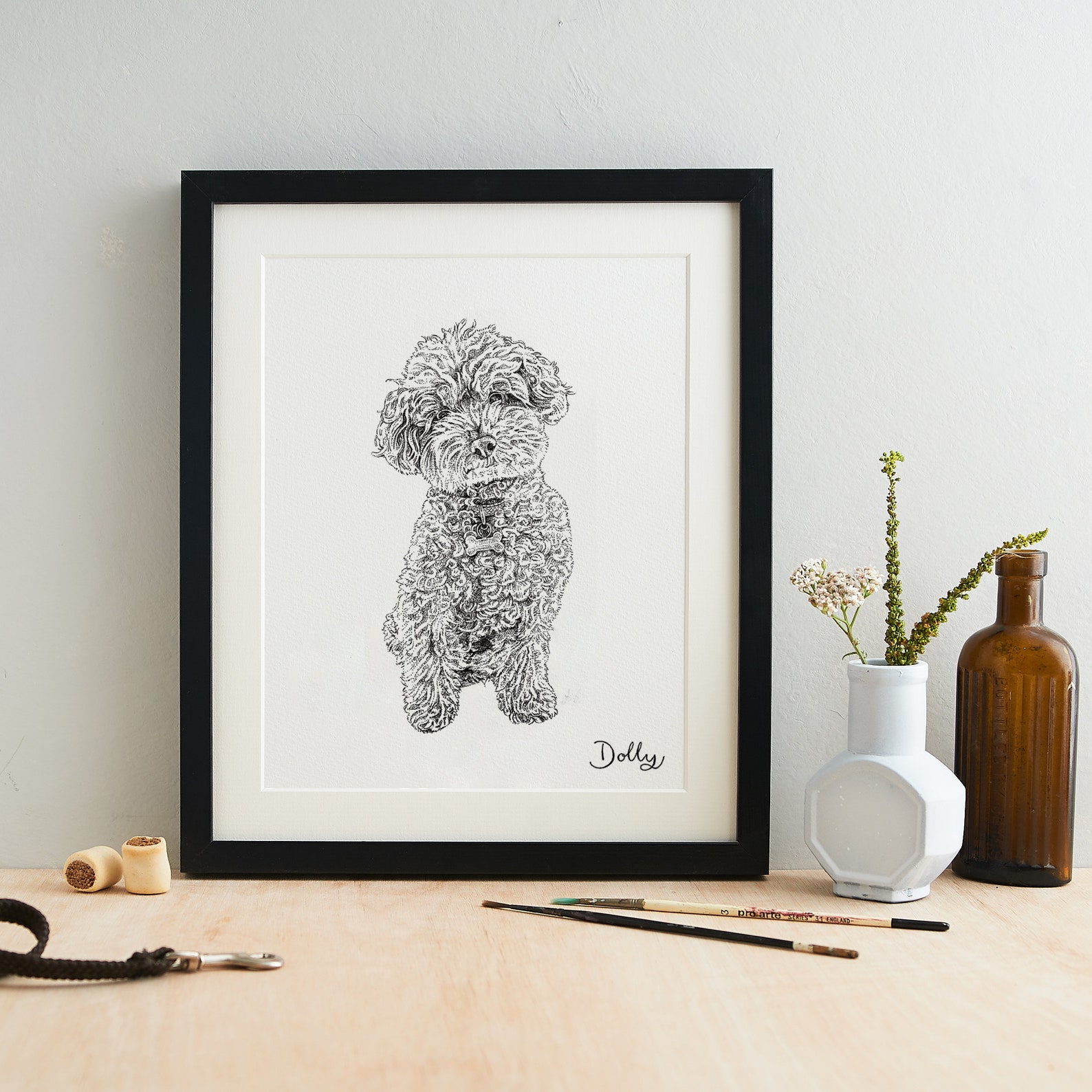 Personalised Pen and Ink Pet Portrait With Name - Etsy