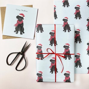 Festive Black Labrador Christmas Wrapping Paper image 3
