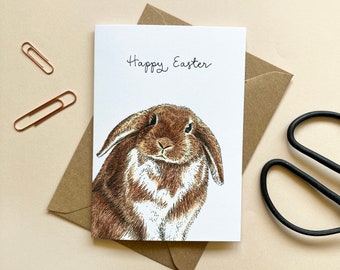 Peeking Bunny Rabbit Easter Card, Easter Bunny Card