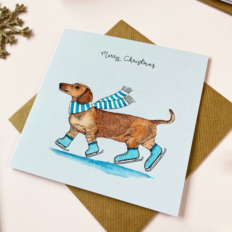 Festive Dachshund/Sausage Dog Christmas Card image 2