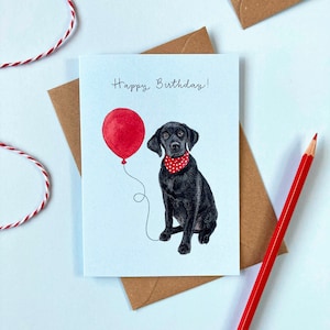 Black Labrador Dog Birthday Greetings Card