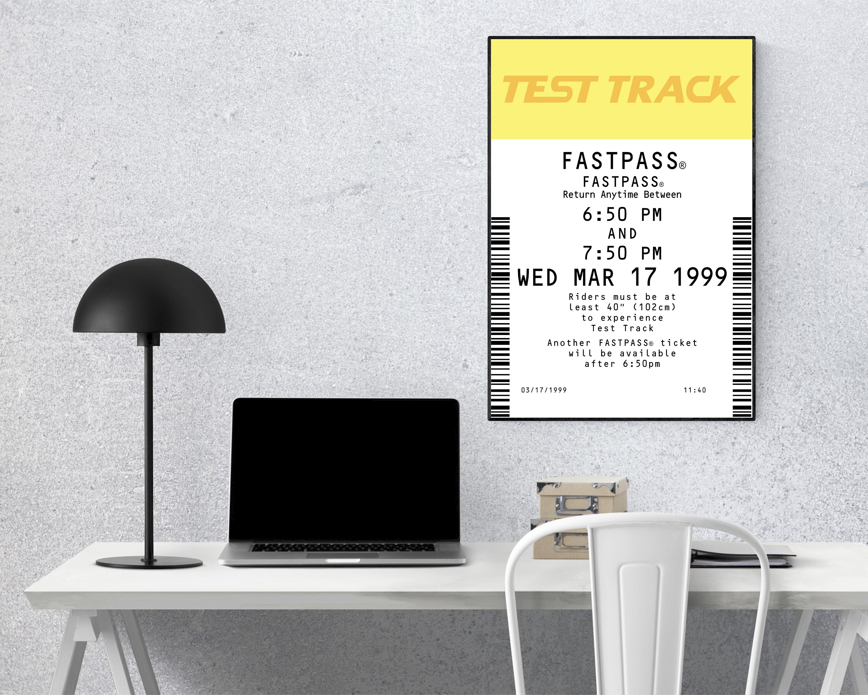 Test Track Poster fastpass Ticket DIY Home Decor Printable Large Wall ...