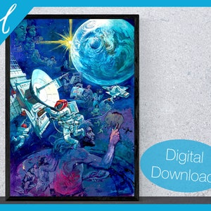 Raumschiff Erde Poster Print | Druckbare Wandkunst | Wohndeko | Wohnzimmer Wandkunst | Schlafzimmer Wand dekor | Druckbare große Wandkunst