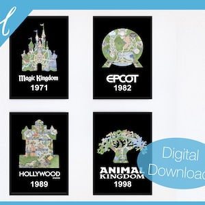 Park Icons Karte Poster Print Bundle | 4er Set | DIY Druckbare Wandkunst | Wohndeko | Wohnzimmer Kunst | Druckbare große Wandkunst | Kindergarten