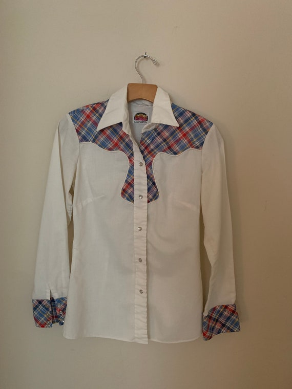 Vintage Miller Plaid Yoke Western Cowboy Shirt Gem