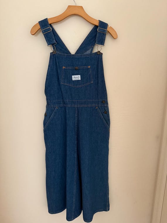 Madewell, RARE Vintage Madewell Overall Dress Dark Denim Brass Hardware S M