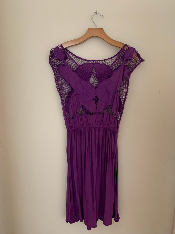 Vintage Bali Purple Cutout Dress Gem