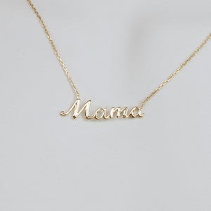 Collier Gold Over Silver Mama Script