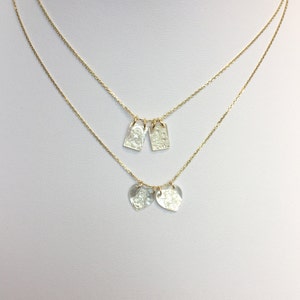 Mini Mother of Pearl Scapular Charm Only Set of Two