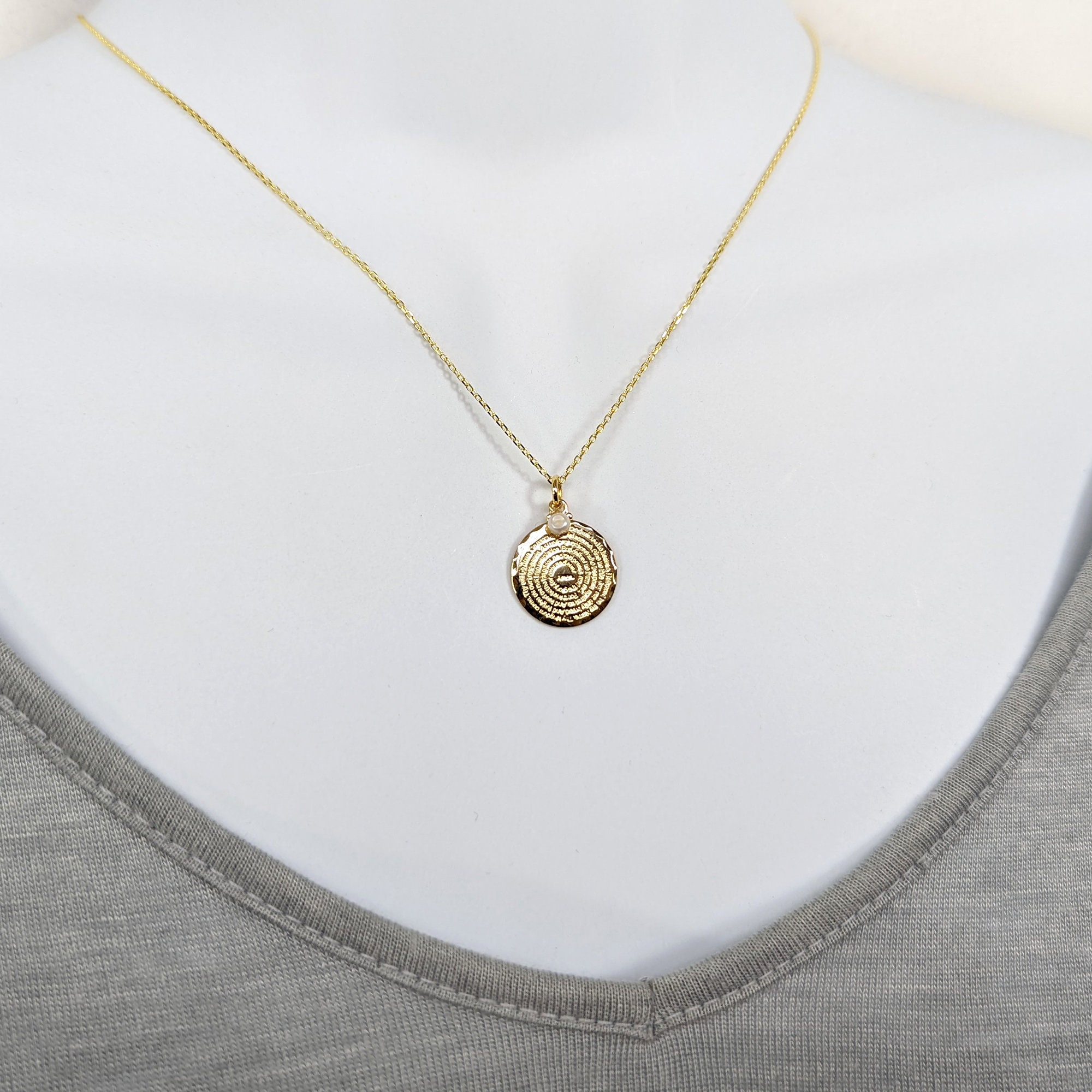 Mini Scalloped Gold Layered Our Father Lord's Prayer