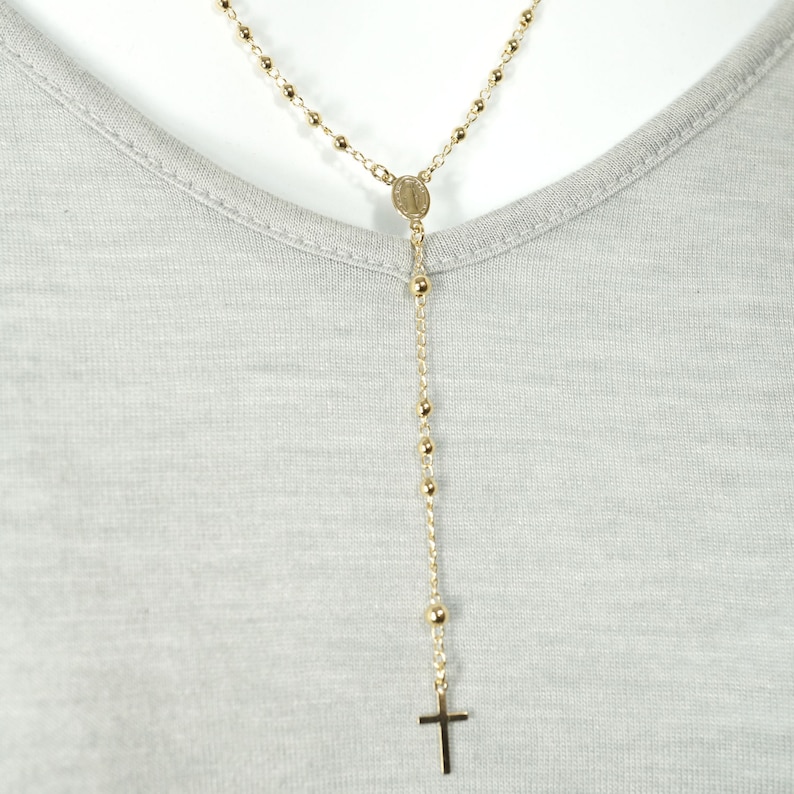 Gold Layered Rosary Necklace image 3