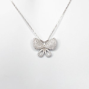 CZ Sterling Silver Butterfly Necklace