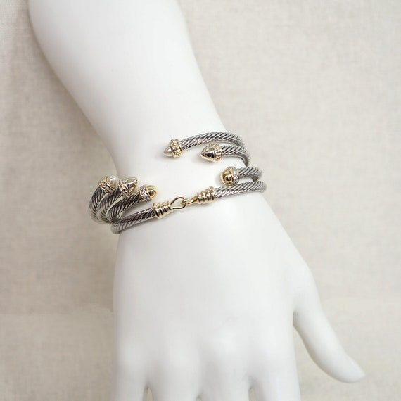 Two tone cable bracelet sale