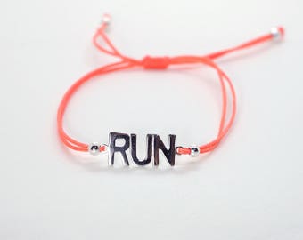 RUN Charm Adjustable String Bracelet