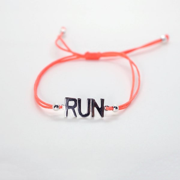 RUN Charm Adjustable String Bracelet