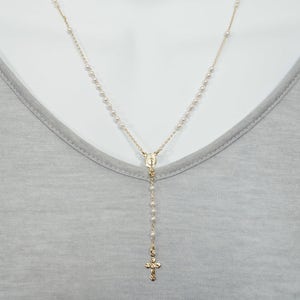Faux Pearl Gold Layerd Rosary
