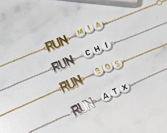 Custom  Initial Sterling Silver Run Club bracelet