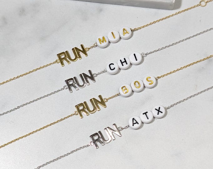 Custom  Initial Sterling Silver Run Club bracelet