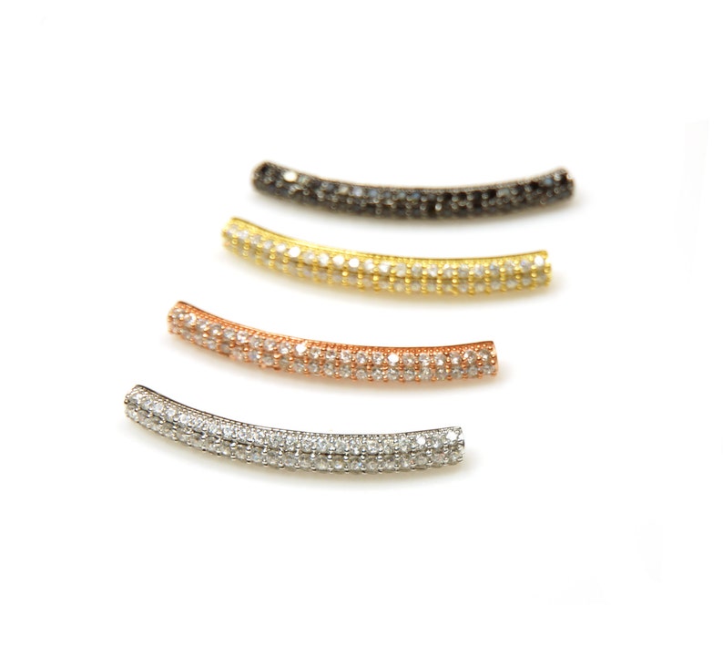 Sterling Silver CZ Rounded Bar Bracelet Part Only