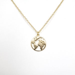 Gold over Silver Earth Globe Necklace