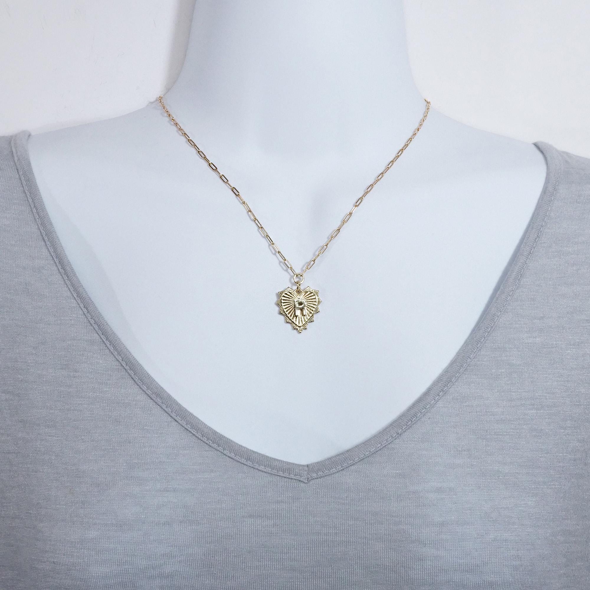 ネックレス・ペンダント Navajo Symbol Heart Pendant Necklace #6762 s-l400.jpg