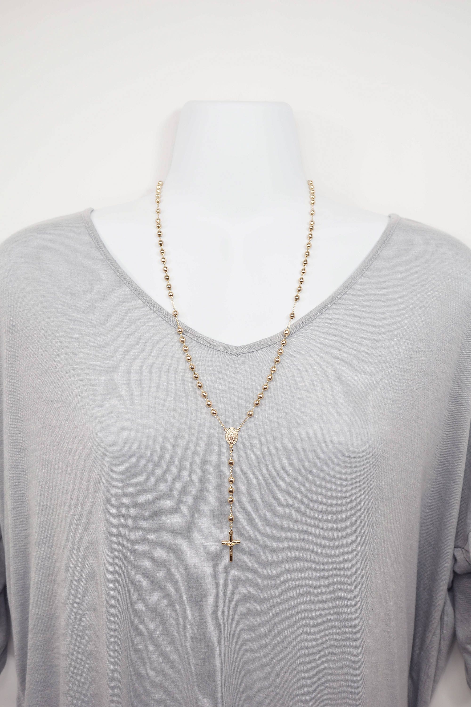 White gold deals rosary beads