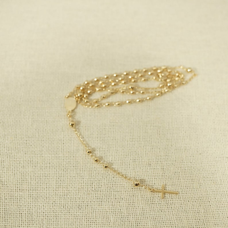 Gold Layered Rosary Necklace image 4