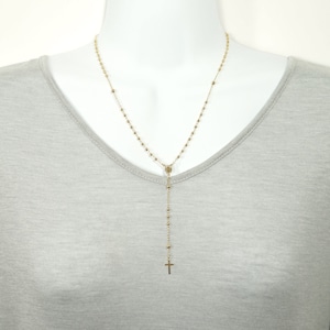 Gold Layered Rosary Necklace image 1