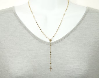 Gold Layered Rosary Necklace