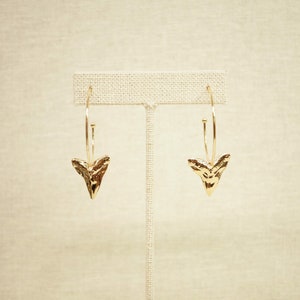 Gold Layered Shark Tooth Hoop Earring