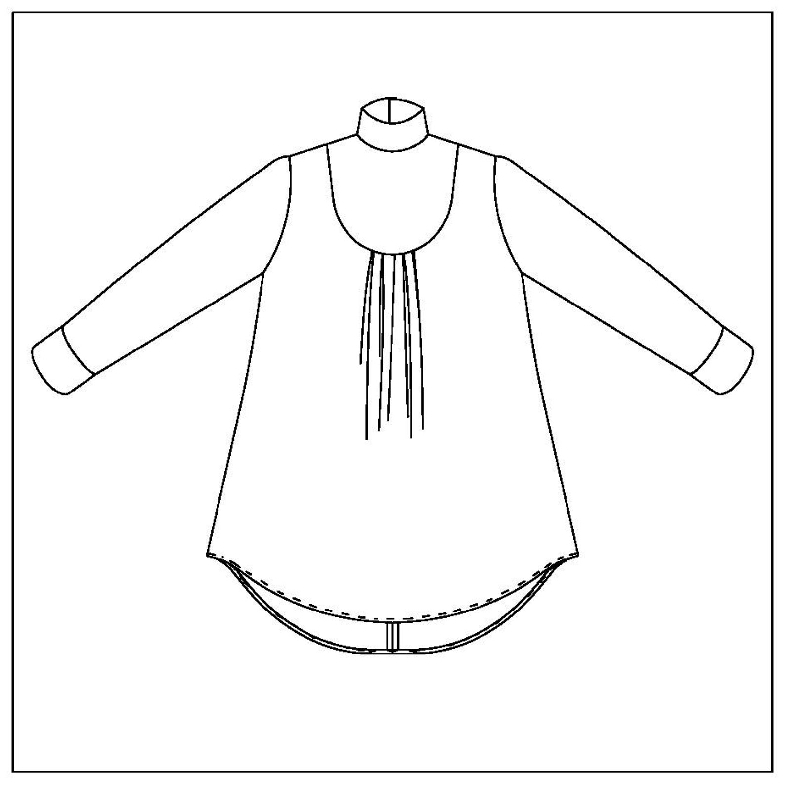 Akinohi High Collar Blouse Dress PDF Sewing Pattern for Women Etsy