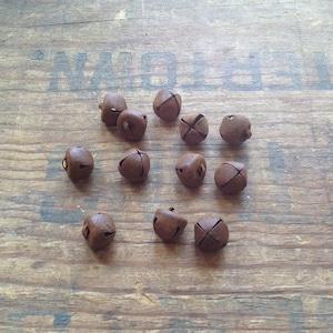 Rusty Jingle Bells: 13mm Tin Bells, Set of 12