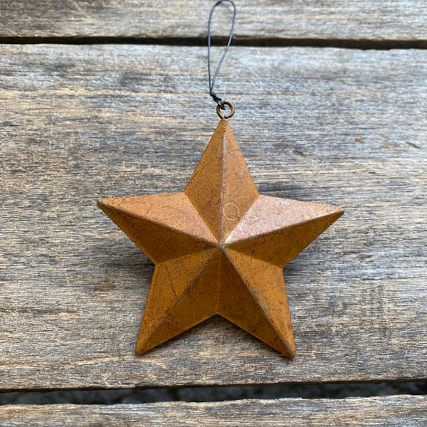 Barn Star Ornament. Single Star. Rusty Tin Barn Star. Barn Star. Rusty Star. Farmhouse Star. Rusty Tin Star.