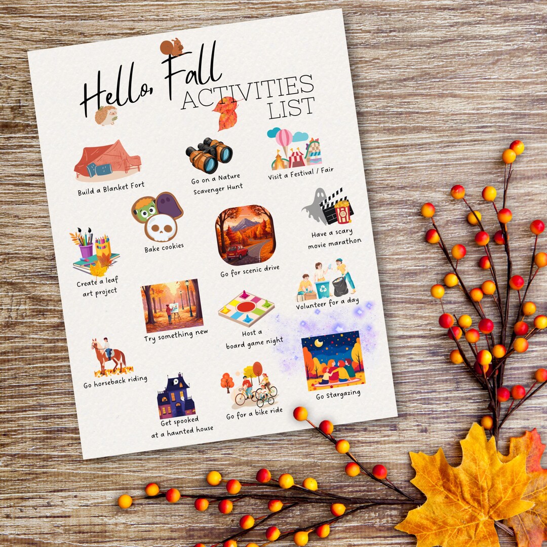 Washington Fall Activity Checklist Printable Fall Activity List, Autumn Bucket List, Family Fun Checklist ...