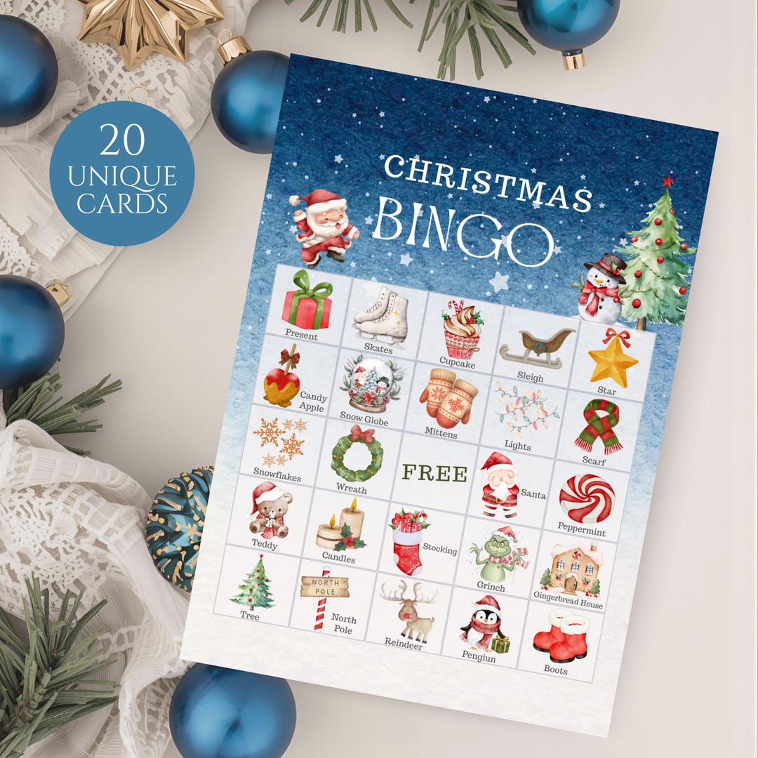Christmas Bingo Game, Printable Holiday Party Game (digital Download ...
