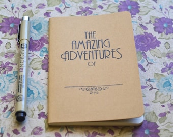 SMALL Personalised Pocket Sized Travel Journal | Hand Stamped Amazing Adventures Moleskine