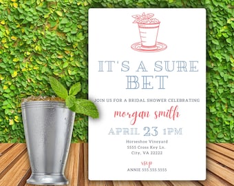 Kentucky Derby Bridal Shower Invitation- Digital Download