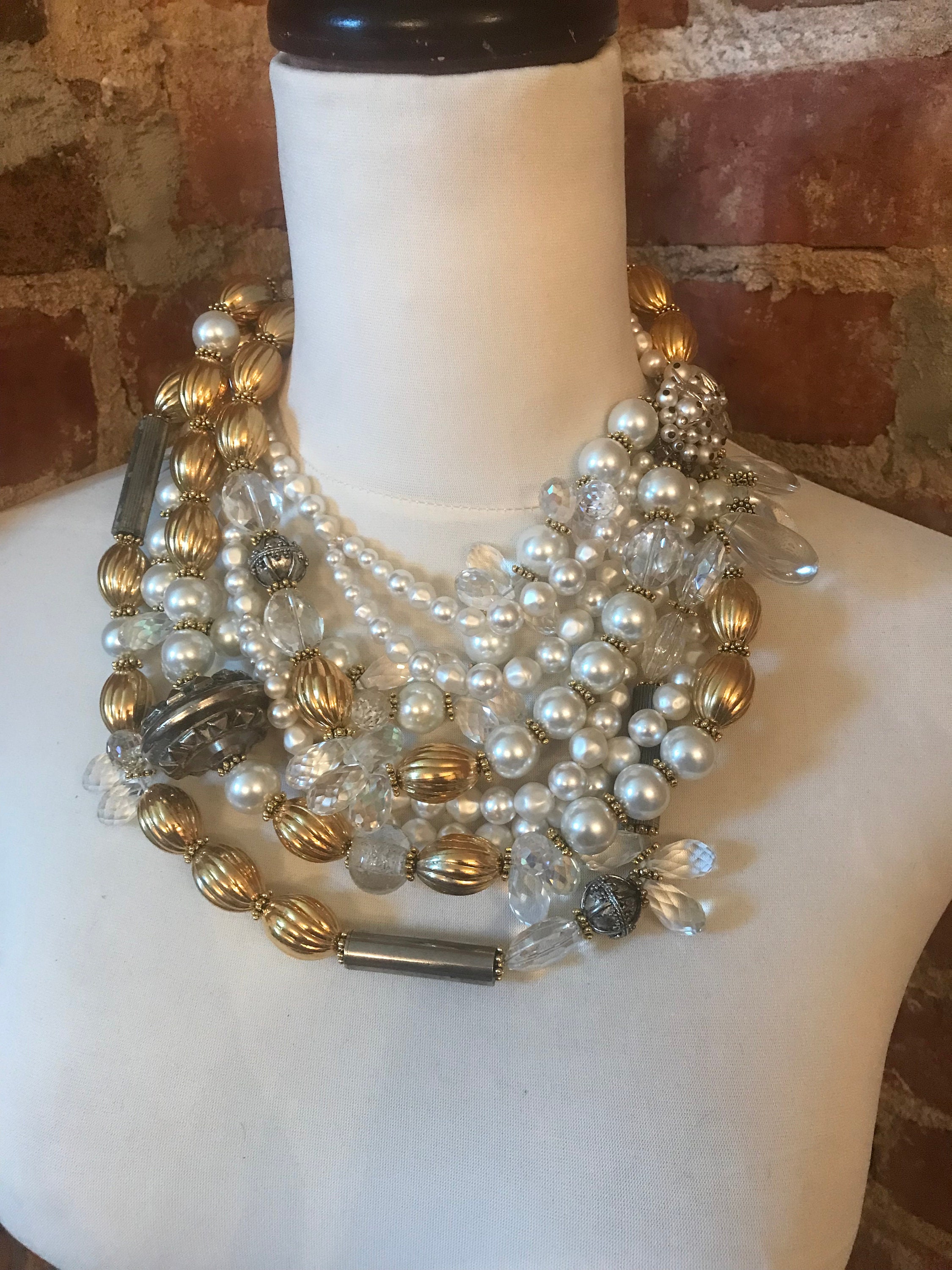 Miriam Shor Younger Inspired Upcycle Multistrand Strand Pearl and