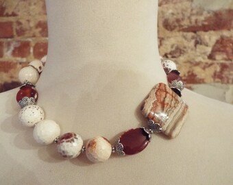 Bold Stripe Agate Statement Necklace