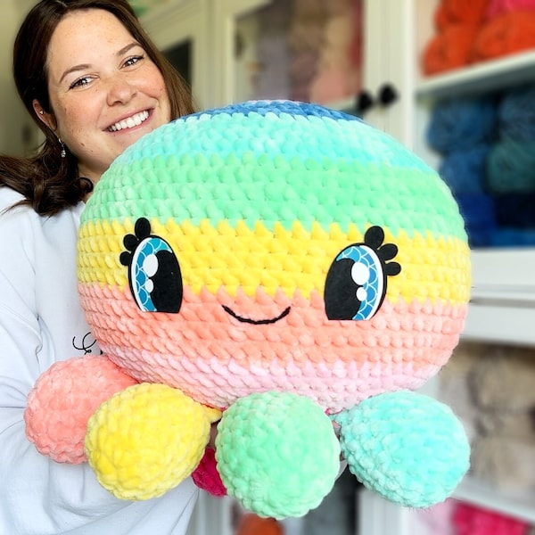 NO-SEW Crochet PATTERNS: Jumbo Octopus Family (English/français) - Amigurumi Tutorial