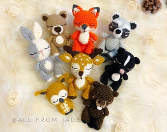 CROCHET PATTERNS : Collection Woodland Animals (English and French)