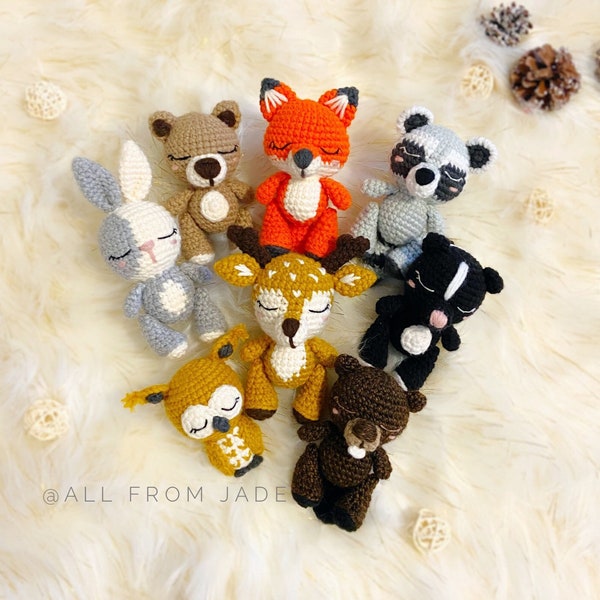 PATRONS au crochet : Collection Les animaux de la forêt (Français et Anglais)