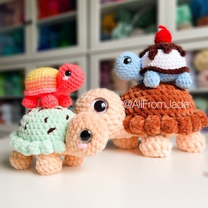 Häkelanleitung: Tessa die kleine Schildkröte (Englisch/Französisch) – Amigurumi-Anleitung
