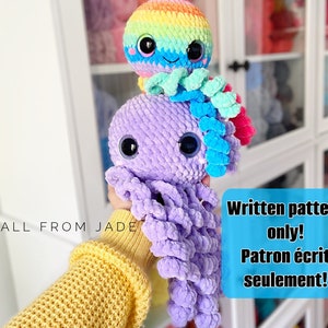 Crochet PATTERN: Rose the Octopus (Absolute Beginner!!) (English/French)